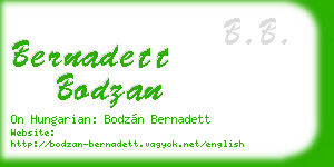 bernadett bodzan business card